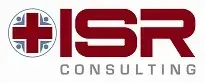 A red and white logo for isisi consulting